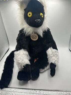 Wild Republic Black-and-White Lemur Plush Toy - Soft Cuddly Stuffed Animal